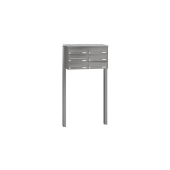 Leabox free-standing horizontal mailbox system in RAL 8017 chocolate brown 6 concrete