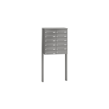 Leabox free-standing horizontal mailbox system in RAL 8028 terra brown 11 embedding in concrete