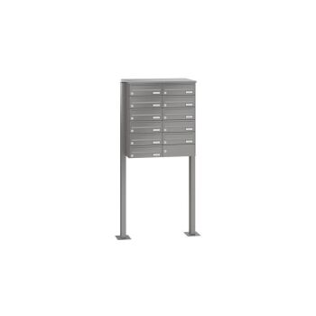 Leabox free-standing horizontal mailbox system in RAL 9010 pure white 11 base plates