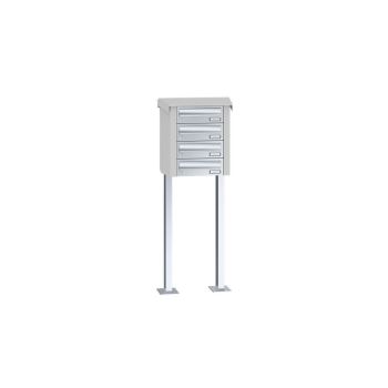 Leabox freestanding horizontal mailbox system in stainless steel 4 base plates