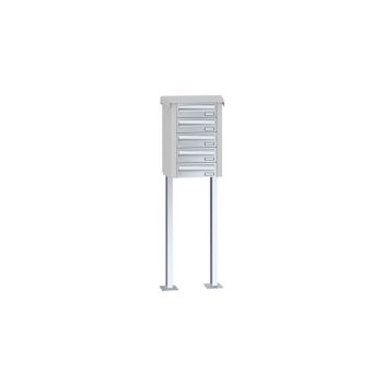 Leabox free-standing horizontal mailbox system in stainless steel 5 base plates