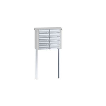 Leabox free-standing horizontal letterbox system in stainless steel 10 concrete