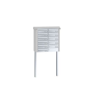 Leabox free-standing, horizontal letterbox system in stainless steel 11 embedding in concrete