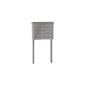 Leabox free-standing horizontal mailbox system in RAL DB 703 iron mica 10 embedding in concrete