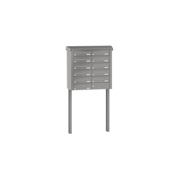 Leabox free-standing horizontal mailbox system in RAL DB 703 iron mica 11 embedding in concrete