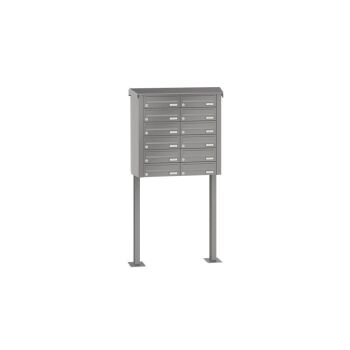 Leabox free-standing horizontal mailbox system in RAL 7016 anthracite grey 12 base plates
