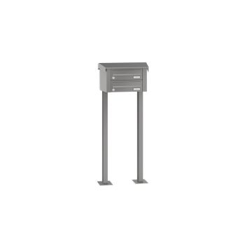 Leabox free-standing horizontal mailbox system in RAL 9016 traffic white 2 base plates