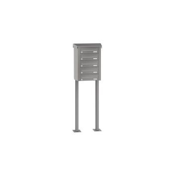 Leabox free-standing horizontal mailbox system in RAL 9016 traffic white 5 base plates