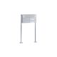Leabox free-standing horizontal mailbox system with speech field in stainless steel 4 base plates