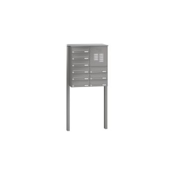 Leabox free-standing horizontal mailbox system with speech field in RAL DB 703 iron mica 9 concrete