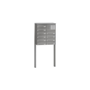 Leabox free-standing horizontal mailbox system with speech field in RAL DB 703 iron mica 10 concrete