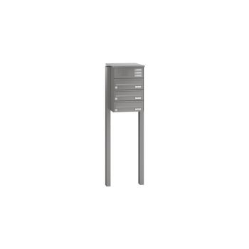 Leabox free-standing horizontal mailbox system with speech field in RAL 6005 moss green 3 concrete