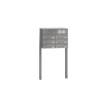 Leabox free-standing horizontal mailbox system with speech field in RAL 7016 anthracite grey 6 concrete