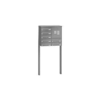 Leabox free-standing horizontal mailbox system with intercom field in RAL 7016 anthracite grey 7 embedding in concrete