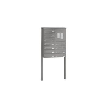 Leabox free-standing horizontal mailbox system with speech field in RAL 7016 anthracite grey 11 embedding in concrete