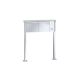 Leabox free-standing mailbox system with speech field in stainless steel 2 base plates