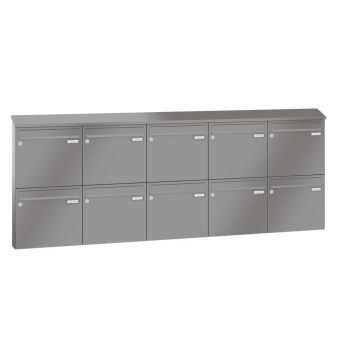 Leabox surface mailbox in RAL 9006 white aluminium 10