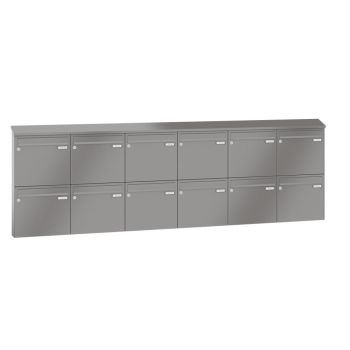 Leabox surface mailbox in RAL 9006 white aluminium 12