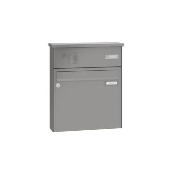 Leabox surface-mounted mailbox with speech field in RAL 9007 grey aluminium 1