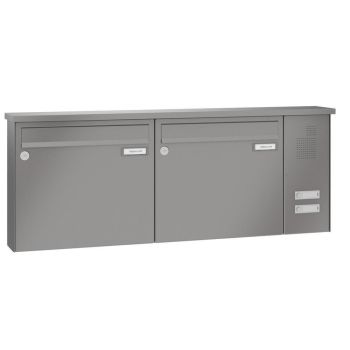 Leabox surface-mounted mailbox with speech field in RAL 9007 grey aluminium 2