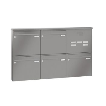 Leabox surface-mounted mailbox with speech field in RAL 9007 grey aluminium 5