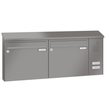 Leabox surface mailbox with speech field in RAL 7035 light grey 2
