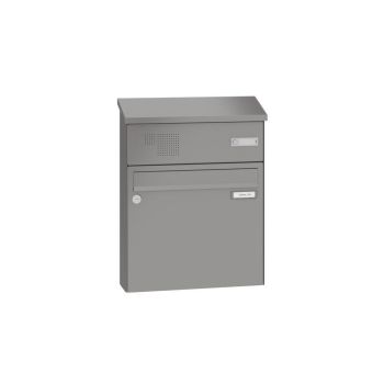 Leabox surface mailbox with speech field in RAL 6005 moss green 1