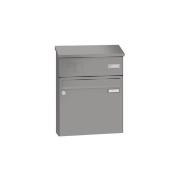 Leabox surface-mounted mailbox with speech field in RAL 9005 jet black 1