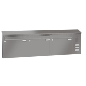 Leabox surface-mounted mailbox with speech field in RAL 9007 grey aluminium 3