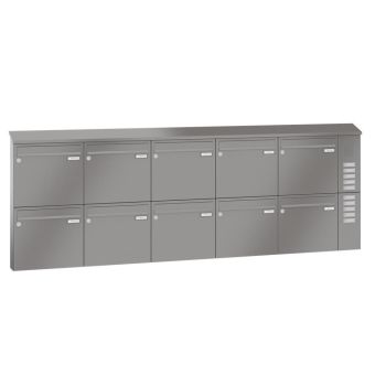 Leabox surface-mounted mailbox with speech field in RAL 9007 grey aluminium 10