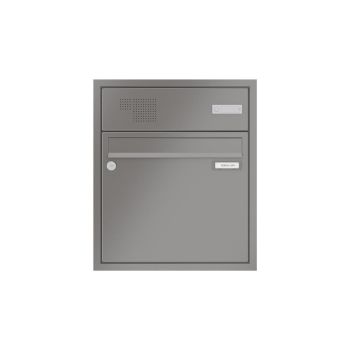 Leabox flush-mounted mailbox with speech field in RAL 8028 terra brown 1