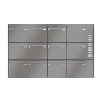 Leabox flush-mounted letterbox with speech field in RAL 9007 grey aluminium 12