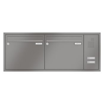 Leabox flush-mounted mailbox with speech field in RAL 7035 light grey 2