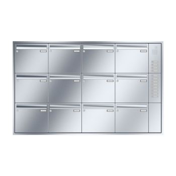 Leabox flush-mounted mailbox with speech field in stainless steel 12