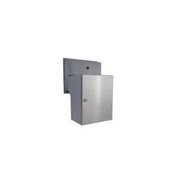 F-046 stainless steel through wall letterbox with bells, intercom prep. (19-27 cm deep)