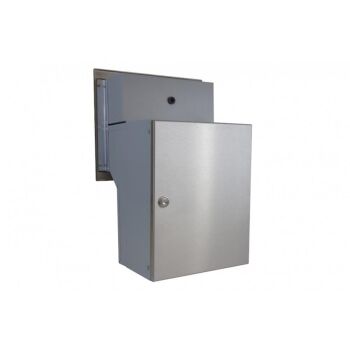 Edelstahl Kamera Durchwurf Briefkasten - T: 18-27 cm - F-046