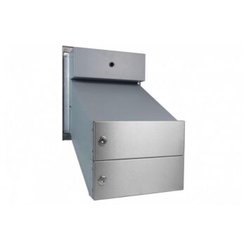 2er Edelstahl Kamera Durchwurf Briefkastenanlage - T: 33-50 cm - D-042