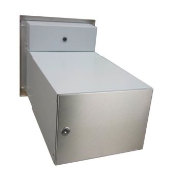 B-242 XXL stainless steel camera through-the-wall letterbox system