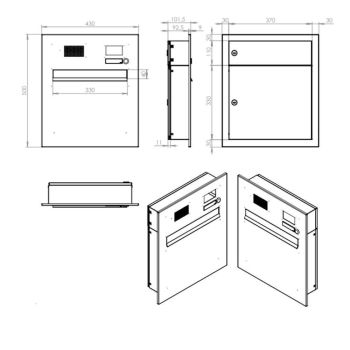 A-04 Design della cassetta postale per recinzione con telecamera in acciaio inox