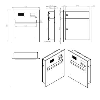 A-04 Design di cassetta postale per recinzione con telecamera e centro di sistema in acciaio inox