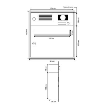 A-01 Cassetta postale in acciaio inox incassato a muro dotata di campanello e videocitofono
