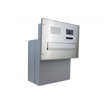 Edelstahl Kamera Mauerdurchwurf Briefkasten mit Systemzentrale - T: 18-27 cm - F-04