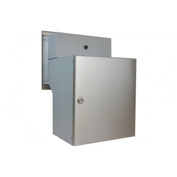 Edelstahl Kamera Mauerdurchwurf Briefkasten mit Systemzentrale - T: 18-27 cm - F-04