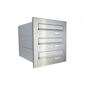 B-04 3-door stainless steel through wall letterbox system (variable depth)