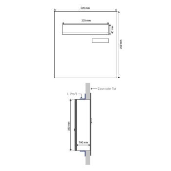 A-046 Edelstahl Design Durchwurfbriefkasten