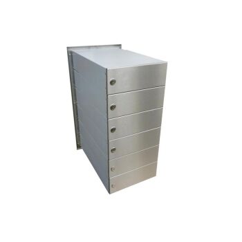 B-042 6-door stainless steel through wall letterbox system (variable depth)