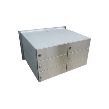 B-042 6-door stainless steel through wall letterbox system 2 columns (variable depth)