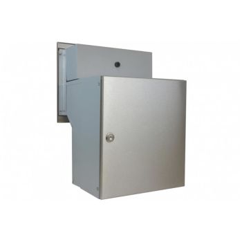 F-04 stainless steel through wall letterbox with bell & intercom (variable depth)