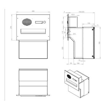 F-04 Stainless steel wall conduct letterbox with intercom screen