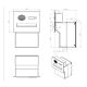 Edelstahl Mauerdurchwurf Briefkasten mit Sprechsieb - T: 18-27 cm - F-04